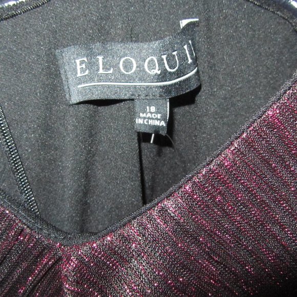 Plus size 18 Eloquii Metallic Dress Gown Ruffle Straps New Women's - Picture 6 of 6